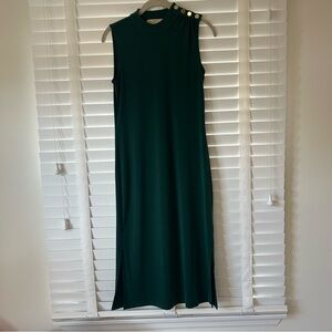 MICHAEL Michael Kors Midi Dress Green Side Slit Sleeveless XS